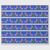 カスタマイズ可能なクリスマスギフトラップ – トナカイデザイン ラッピングペーパー (フラット)