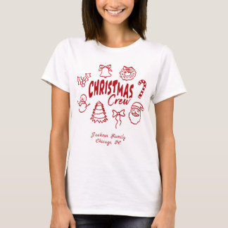 カスタマイズ可能なクリスマスクルー Tシャツ