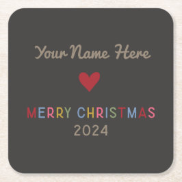 カスタマイズ可能なクリスマスコースター2024 スクエアペーパーコースター