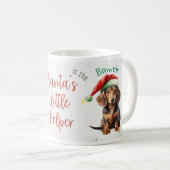 カスタマイズ可能なクリスマスサンタミニダックスシュント コーヒーマグカップ (正面右)