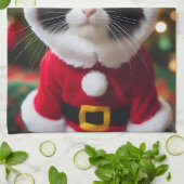 カスタマイズ可能なクリスマスサンタ爪 キッチンタオル (折り畳み)