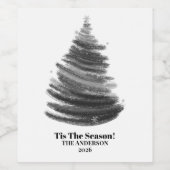 カスタマイズ可能なクリスマスシーズンワインラベル ワインラベル (シングルラベル)