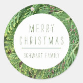 カスタマイズ可能なクリスマスステッカー ラウンドシール (正面)