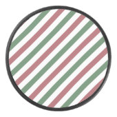 カスタマイズ可能なクリスマスストライプ アイスホッケーパック (正面)