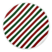 カスタマイズ可能なクリスマスストライプ セラミックノブ (正面)