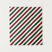カスタマイズ可能なクリスマスストライプ タペストリー (正面)