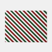 カスタマイズ可能なクリスマスストライプ ドアマット (正面)