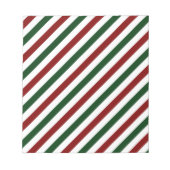 カスタマイズ可能なクリスマスストライプ ノートパッド (正面)