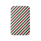 カスタマイズ可能なクリスマスストライプ バスマット (正面縦)
