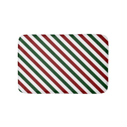 カスタマイズ可能なクリスマスストライプ バスマット (正面)