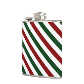 カスタマイズ可能なクリスマスストライプ フラスク (左)