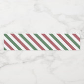 カスタマイズ可能なクリスマスストライプ ペットボトルラベル (シングルラベル)