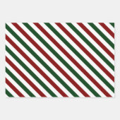 カスタマイズ可能なクリスマスストライプ ラッピングペーパーシート (正面3)