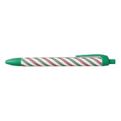 カスタマイズ可能なクリスマスストライプ 黒ボールペン (トップ)