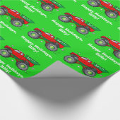 カスタマイズ可能なクリスマスツリーが付いているモンスタートラック ラッピングペーパー (角)