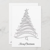 カスタマイズ可能なクリスマスツリーのホリデーカードから色 シーズンカード (正面/裏面)