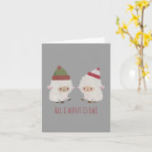 カスタマイズ可能なクリスマスツリーの帽子を被ったかわいい羊 カード (黄色い花)