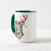 カスタマイズ可能なクリスマストナカイ マグカップ (正面左)