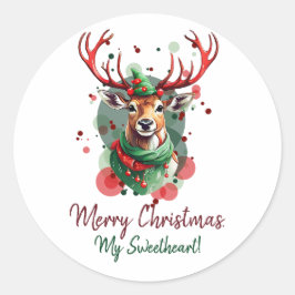 カスタマイズ可能なクリスマストナカイ ラウンドシール