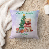 カスタマイズ可能なクリスマスドゴールデンレトリバー クッション (ブランケット)