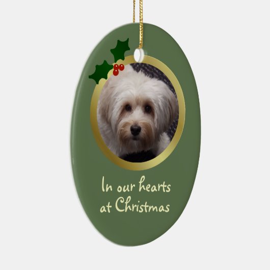カスタマイズ可能なクリスマスドッグ記念オーナメント セラミックオーナメント (右)