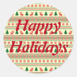 カスタマイズ可能なクリスマスニットデザインシール ラウンドシール