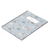 カスタマイズ可能なクリスマスバードのシームレスなパターン ノートブック (左側)