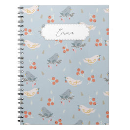 カスタマイズ可能なクリスマスバードのシームレスなパターン ノートブック