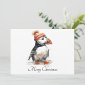 カスタマイズ可能なクリスマスパフィン 招待状 (スタンド正面)