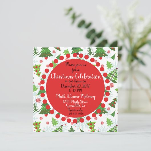 カスタマイズ可能なクリスマスパーティの招待状 招待状 (スタンド正面)