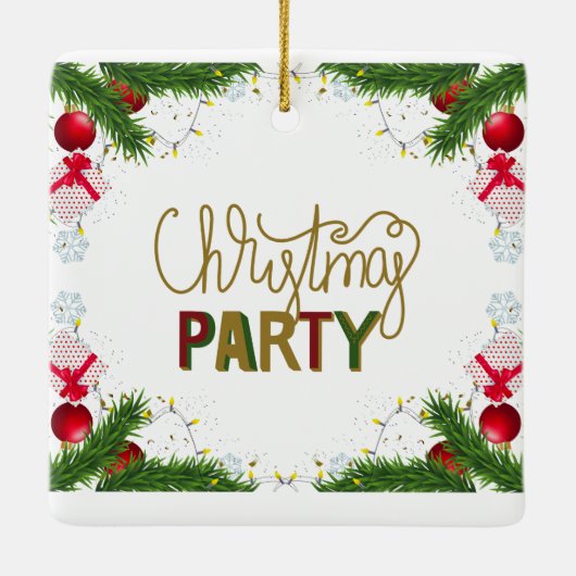 カスタマイズ可能なクリスマスパーティーオーナメント セラミックオーナメント (裏面)