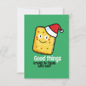 カスタマイズ可能なクリスマスビスケット サンキューカード (正面)