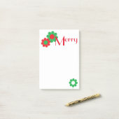 カスタマイズ可能なクリスマスフラワーパワー ポストイット (デスク上)