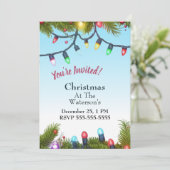 カスタマイズ可能なクリスマスフレーム招待状カード 招待状 (スタンド正面)