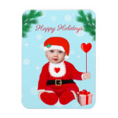 カスタマイズ可能なクリスマスベビー顔 マグネット (縦)