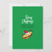 カスタマイズ可能なクリスマスホットドッグの漫画 招待状 (裏面)