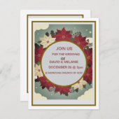 カスタマイズ可能なクリスマスホリデーウェディング招待状 シーズンカード (正面/裏面)
