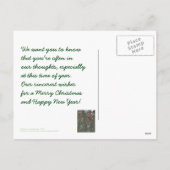 カスタマイズ可能なクリスマスポストカード/赤(鳥)ショウジョウコウカンチョウ シーズンポストカード (裏面)