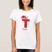 カスタマイズ可能なクリスマスモノグラム 名前入り Tシャツ (正面)