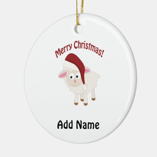 カスタマイズ可能なクリスマスラム セラミックオーナメント (左)
