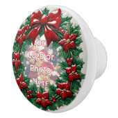 カスタマイズ可能なクリスマスリース セラミックノブ (右)