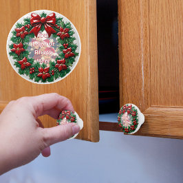 カスタマイズ可能なクリスマスリース セラミックノブ