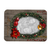 カスタマイズ可能なクリスマスリース マグネット (横)