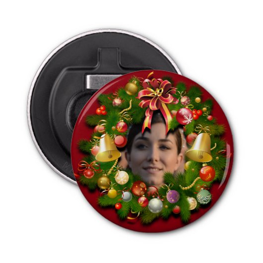 カスタマイズ可能なクリスマスリース 栓抜き (正面)