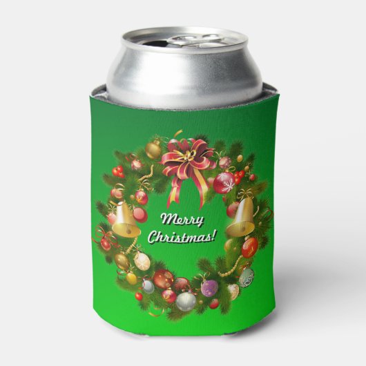カスタマイズ可能なクリスマスリース 缶クーラー (缶正面)
