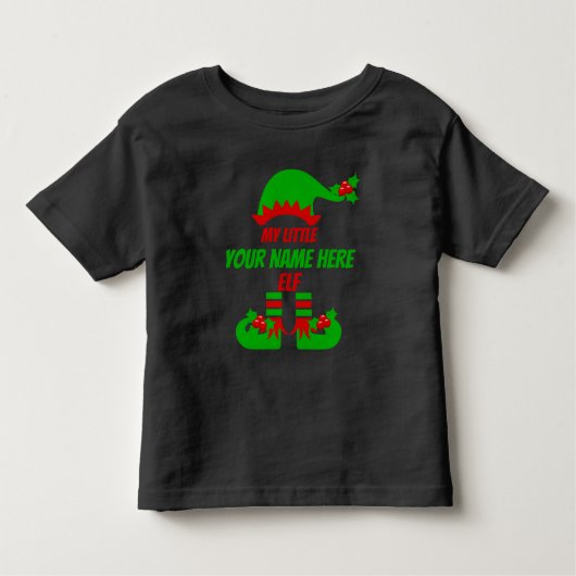 カスタマイズ可能なクリスマス小妖精や小人ファミリーマッチングホリデー トドラーTシャツ (正面)