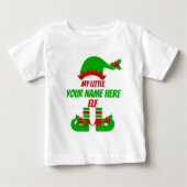 カスタマイズ可能なクリスマス小妖精や小人ファミリーマッチングホリデー ベビーTシャツ (正面)