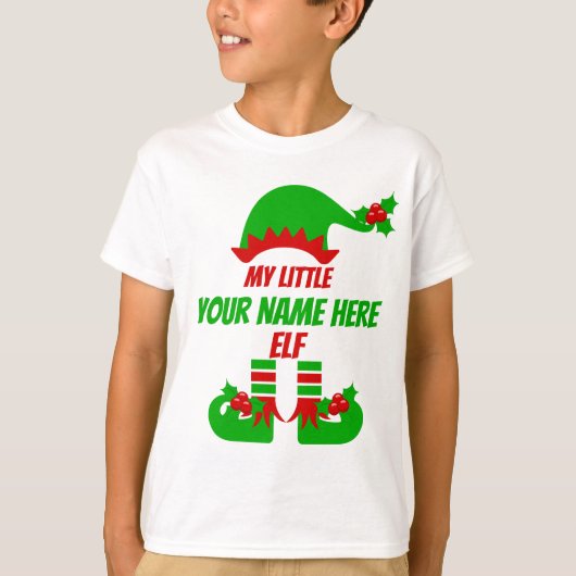 カスタマイズ可能なクリスマス小妖精や小人ファミリーマッチングホリデー Tシャツ (正面)