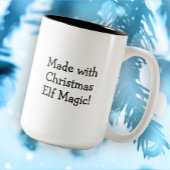 カスタマイズ可能なクリスマス小妖精や小人写真マグカップ ツートーンマグカップ