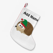 カスタマイズ可能なクリスマス小妖精や小人Hedgehog スモールクリスマスストッキング (正面 (吊り時))